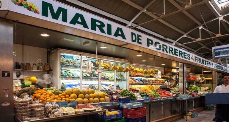Frutas y verduras Maria de Porreres en Mercado de Santa Catalina Mallorca